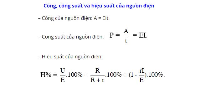 Công thức tính công suất